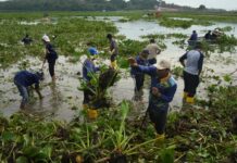 Gotong Royong bersama Masyarakat Bersihkan Waduk Duriangkang