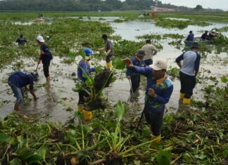 Gotong Royong bersama Masyarakat Bersihkan Waduk Duriangkang
