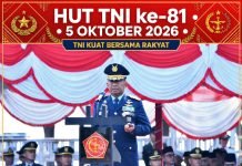 HUT ke-81 TNI di Natuna, Danlanud RSA Pimpin Upacara di Pantai Piwang