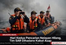 Hari Kedua Pencarian Nelayan Hilang, Tim SAR Gabungan Dihadapkan Tantangan Kabut Asap
