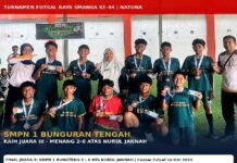 SMPN 1 Bunguran Tengah Raih Juara III Turnamen Futsal Raya SMANSA ke-44 se-Kabupaten Natuna Skor 2-0