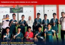 SMPN 1 Bunguran Tengah Raih Juara III Turnamen Futsal Raya SMANSA ke-44 se-Kabupaten Natuna Skor 2-0