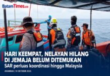 Hari Keempat, Nelayan Hilang di Perairan Jemaja Belum Ditemukan, SAR Perluas Koordinasi hingga Malaysia