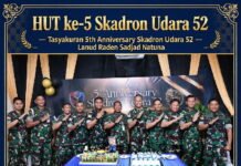 Danlanud RSA Natuna Apresiasi Pengabdian 5 Tahun Skadron Udara 52