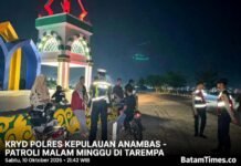 Cegah Gangguan Kamtibmas, Polres Anambas Gelar KRYD Malam Minggu di Tarempa