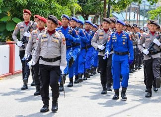 45 Personel Polres Anambas Ikuti Parade HUT ke-81 TNI, Tegaskan Soliditas TNI-Polri
